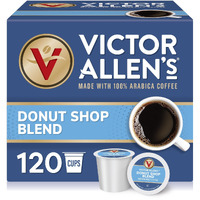 Victor Allen's Coffee Donut Shop Blend, Medium Roast, 120 Count, Single Serve Coffee Pods For Keurig K-Cup Brewers