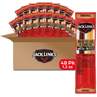 Jack Link's Original Beef & Cheese Combo Bulk Pack - 100% Beef Stick And Cheese Stick Made With Real Wisconsin Cheese - 8G Protein And 140 Calories Per Serving,1.2 Oz. (Pack Of 48)
