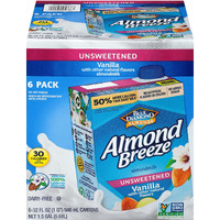 Almond Breeze Dairy Free Almondmilk, Unsweetened Vanilla, 32 Ounce (Pack Of 6)
