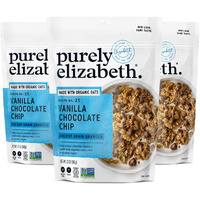 Purely Elizabeth Vanilla Chocolate Chip Granola, Made With Organic Oats And Ancient Grains, Gluten-Free, Non-Gmo (3 Ct, 12Oz Bags)