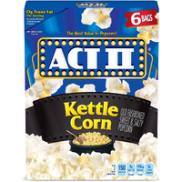 Act Ii Kettle Corn Microwave Popcorn Bags, 6-Count (Pack Of 6)