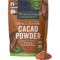 Viva Naturals Organic Cacao Powder, 8 Oz - Unsweetened Cocoa Powder With Rich Dark Chocolate Flavor, Perfect For Baking & Smoothies - Certified Vegan, Keto & Paleo, Non-Gmo & Gluten-Free, 227 G