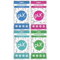 Pur Gum Variety Pack - Peppermint, Pomegranate Mint, Spearmint And Wintergreen - 55 Pieces Each