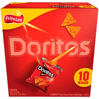 Frito-Lay Doritos Tortilla Chips Nacho Cheese Bags, 1 Oz, 10 Ct