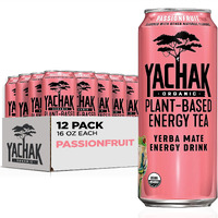 Yachak Yerba Mate Drink, Passionfruit, 16 Fl Oz (Pack Of 12)