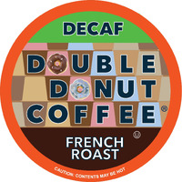 Double Donut Decaf Coffee Pods, Decaf French Roast, Single Serve Coffee For Keurig K Cups Machines, Decaf Dark Roast Coffee, 24 Count