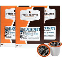 Fresh Roasted Coffee, Blackbeard's Revenge, Medium Roast, Kosher, K-Cup Compatible, 72 Pods