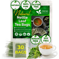 Freshdrinkus, 30 Nettle Leaf Tea Bags, 100% Natural & Pure From Nettle Leaves. Loose Leaf Nettle Herbal Tea. Nettle Leaf Tea. No Sugar, No Caffeine, No Gluten, Vegan.