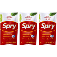 Spry On The Go Gum, Fresh Natural Xylitol Chewing Gum Dental Defense System Aspartame-Free Sugar Free Gum (Cinnamon, 55 Count - Pack Of 3)