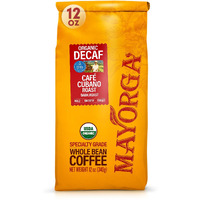 Mayorga Decaf Dark Roast Coffee, 12 Oz Bag - Swiss Water Decaffeinated Caf   Cubano Coffee Roast - 100% Arabica Whole Coffee Beans - Smoothest Organic Coffee - Specialty Grade, Non-Gmo, Direct Trade