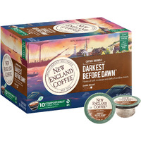 New England Coffee Darkest Before Dawn Dark Roast Single Serve Pods, 10Ct Box (Pack Of 1)