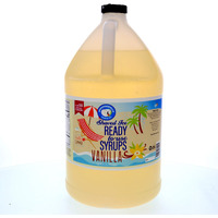 Hypothermias Vanilla Ready To Use Gallon (128 Fl. Oz) Hawaiian Snow Cone Flavors Syrup - Shaved Ice, 100% Pure Cane Sugar