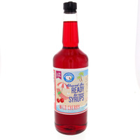 Hypothermias Shaved Ice & Snow Cone Syrup - Quart (32 Fl. Oz) - Wild Cherry - Made With Non-Gmo 100% Pure Cane Sugar, No Corn Syrup - Bpa-Free Recyclable Plastic Bottle