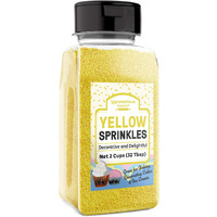Yellow Sprinkles (2 Cups) Bright & Colorful Jimmies, Decorative & Fun Topping For Baking