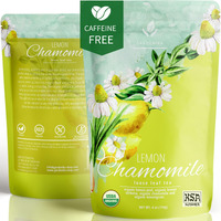 Gardenika Organic Lemon Chamomile Loose Leaf Tea, Ksa Kosher, Caffeine Free, Herbal With Chamomile And Lemongrass - 4 Oz (1 Pack)