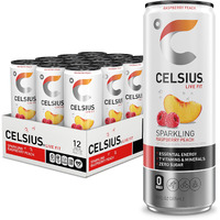 Celsius Sparkling Raspberry Peach, Functional Essential Energy Drink 12 Fl Oz (Pack Of 12)