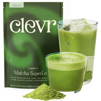 Clevr Blends Organic Matcha Green Tea Latte, Instant Ceremonial Grade Matcha, Superfood Powder Blend With Oat Milk, Lions Mane, Reishi Mushroom, Coconut Cream, Ashwagandha, Serve Hot Or Iced, 12 Oz