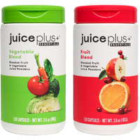 Juice Plus+ Fruit And Vegetable Blend: For Solid Nutritional Foundation - Boost Family's Health With 20 Fruits & Veggies Plus Plant Nutrients - Prepacked 2 Bottles (60 Servings Of Fruit, 60 Of Veg)