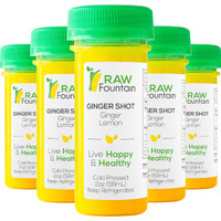 20 Ginger Shots With Lemon 2Fl Oz, Vitamin C, Raw And Cold Pressed, Unpasteurized, Boosts Immunity, All Natural, No Artificial Flavors Or Preservatives