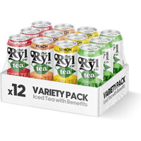 Ryl Iced Tea, Variety Pack, Antioxidant Superblend, Zero Sugar, Low Carb, Zero Calorie Iced Tea, 16.0 Fl Oz (12-Pack)