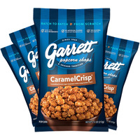 Garrett Popcorn Caramelcrisp, 7.5Oz, 4 Bags, Caramel Gourmet Popcorn, Gluten Free, Sweet Snack, Popped Popcorn Bags