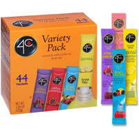 4C Powder Drink Mix Packets, Psd Variety 1 Pack, 44 Count, Singles Stix On The Go, Refreshing Sugar Free Water Flavorings (11 Each Wild Berry Pomegranate, Cranberry-Pomegranate, Fruit Punch, Lemonade)