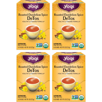 Yogi Tea Roasted Dandelion Spice Detox Tea - 16 Tea Bags Per Pack (4 Packs) - Organic Detox Tea - Includes Roasted Dandelion Root, Dandelion Root, Cinnamon Bark, Cocoa Shell & More