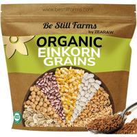 Be Still Farms Einkorn Farro Grain Organic (4.8 Lb) - Einkorn Wheat Berries Bulk Whole Ancient Grains - Ideal For Soup, Flour, Bread - High In Fiber | Usa Grown | Usda Certified | Vegan | Non-Gmo