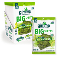 Gimme - Sea Salt & Avocado Oil - Big Sheets - Organic Roasted Seaweed Sheets - Keto, Vegan, Gluten Free- Healthy On-The-Go Snack For Kids & Adults - (.92Oz) - (Pack Of 10)