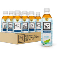 Teas' Tea Unsweetened Green White Tea 16.9 Ounce (Pack Of 12) Organic, Sugar Free, 0 Calories