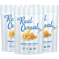 The Real Cereal Company, Organic Corn Flakes Cereal 3-Pack, Zero Sugar, Gluten-Free, Non-Gmo, Made In California