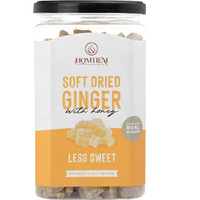 Homtiem Dried Crystallized Ginger Less Sweet ( 16 Ounce) Real Soft, Chews And Candied Delicious Pieces Gingers, Perfect For Baking And Nausea Relief, Easy To Eat, Keep And Use, Chunks And Slices, No Artificial Colors, All-Natural And Preservative-Free(1 Lb)