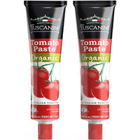 Tuscanini Organic Tomato Paste Tube 4.6Oz (2 Pack) | Double Concentrate 100% Italian Tomatoes, All Natural, Non-Gmo, Kosher