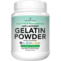 Amandean Premium Gelatin Powder Xl. Grass-Fed Beef Collagen Protein Supplement. Unflavored. Healthy Skin, Hair, Nails, & Gut. Paleo Friendly Cooking And Baking. 18 Amino Acids. Non-Gmo.