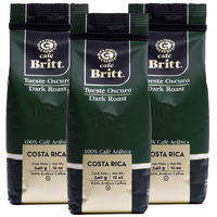 Caf   Britt - Costa Rican Dark Roast Coffee (12 Oz.) (3-Pack) - Ground, Arabica Coffee, Kosher, Gluten Free, 100% Gourmet & Dark Roast