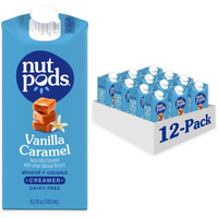 Nutpods Vanilla Caramel Non Dairy Coffee Creamer, Sweetened With Organic Cane Sugar, Made From Almonds And Coconuts, Gluten Free, Non-Gmo, Vegan, Kosher, Plant Based (12-Pack)