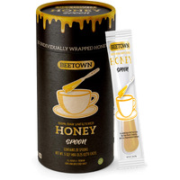 Elephant Park 100% Raw Unfiltered Honey Spoon Stirrer 20 Pack Premium Us Grade A Non-Gmo Individually Wrapped And Sealed On The Go Single Serve Natural Sweetener