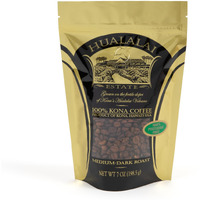 Hualalai Estate Whole Bean 100% Kona Coffee - Medium Dark Roasted Hawaiian Grown Beans - Pesticide-Free Gourmet Grade Premium Coffee (7 Oz)