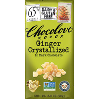 Chocolove Chocolate Bar, Ginger Crystallized In Dark Chocolate, 3.2 Ounce (Pack Of 12)