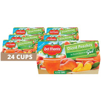 Del Monte Diced Peaches In Peach Flavored Gel Fruit Cups, 4.5 Ounce Cups (Pack Of 24)