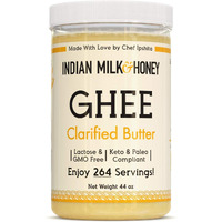 Classic Ghee Butter, Grass-Fed By Indian Milk & Honey, 44 Oz With 264 Servings Each | Handmade & Locally Sourced Ghee Clarified Butter | Lactose, Gluten & Casein Free | Ghee In Recyclable Pet Jars