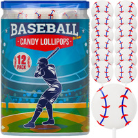 Baseball Lollipops 12Pk- Baseball Sucker Lollipops Baseball Candy As Baseball Party Favors & Baseball Goodie Bags - Baseball Snacks,Baseball Favors