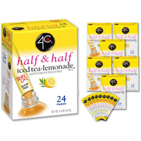 4C Powder Drink Mix Packets, Half & Half 6 Pack, 24 Count, Singles Stix On The Go, Refreshing Sugar Free Water Flavorings