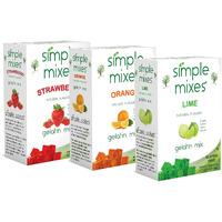 Simple Mixes Natural Gelatin Dessert, Variety Pack, Strawberry, Orange, & Lime, Healthy, Lactose, Fat & Gluten Free, Kosher, 3.1 Oz Per Package, 3 Count