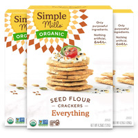 Simple Mills Organic Seed Crackers, Everything - Gluten Free, Vegan, Healthy Snacks, Paleo Friendly, 4.25 Ounce (Pack Of 3)