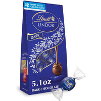 Lindt Lindor Dark Chocolate Truffles, Dark Chocolate Candy With Smooth, Melting Truffle Center, Great For Gift Giving, 5.1 Oz. Bag (6 Pack)