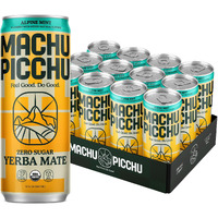Machu Picchu Energy, Zero Sugar Yerba Mate, Clean Energy Drink Alternative, 12Oz (Pack Of 12) - 120Mg Organic Green Coffee Bean Caffeine, Low Calorie, Usda Organic, No Artificial Flavors (Alpine Mint)