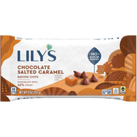 Lily's Chocolate Salted Caramel Flavored No Sugar Added, Baking Chips Bags, 9 Oz (3 Count)