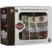 Wellsley Farms Nut & Dark Chocolate Trail Mix 16Count 1.25 Oz Net Wt 20 Oz