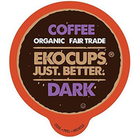 Ekocups Organic Dark Roast Coffee Pods, Extra 30% More Coffee Per Cup, Artisan Fair Trade, Dark Roast Coffee For Keurig K Cup Machines, Recyclable Pods, 80 Count